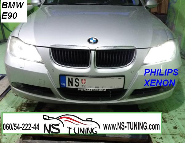 bmw e90 xenon svetla h7 d1s sijalica philips ugradnja led markeri novi sad